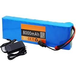 Jieoto 36V 8Ah E-Bike Battery 10S 3P 8000mAh Waterproof Li Battery Pack Electric Bicycle Rechargeable Battery with 2A Charger Fit for 300W-50W Ebike Motor