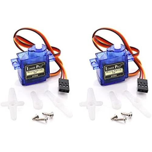 OCESTORE 2Pcs Classic SG90 Micro Servo Motor Mini 9G Angle 180 Compatible for RC Robot Helicopter Airplane Boat Servo Controls with Cable