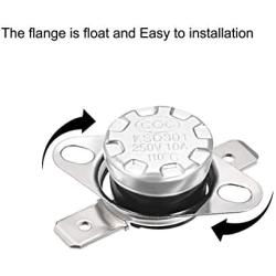 uxcell KSD301 Thermostat 110°C/230°F 10A Normally Closed N.C Adjust Snap Disc Temperature Switch for Microwave,Oven,Coffee Maker 2pcs