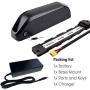 Jieoto 48V Electric Bicycle Battery, 10Ah/13Ah/15Ah/17Ah Li-Ion E-Bike Battery Pack with 2A Charger and BMS, for Bike Battery 200W 350W 500W 750W Motor
