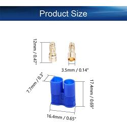 Heyiarbeit 4 Sets EC3 Connector 3.5mm Gold Bullet Banana Plug Male for RC ESC Lipo Battery Electric Motor DIY