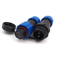 SD13 2pin Waterproof Power Connector, φ13mm 10A 380V High Voltage 1865mm Male Female Circular Power LED Connector (Female)-Socket(Male) (2pin, Direct Plug)