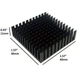 Easycargo 24pcs 40mm Heatsink 40x40x11mm, Aluminum Cooler Heat Sink for Cooling 3D Printers, Nema 17, TEC1-12706 Thermoelectric Peltier Cooler 40mmx40mmx11mm (Black 24pcs)