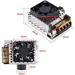 SCR Electric Voltage Regulator Dimmer Temperature Controller Motor Speed Controlling Module Board with Cooling Fan (110V AC 4000W )