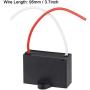 uxcell Ceiling Fan Capacitor CBB61 6uF 450V AC 2 Wires Metallized Polypropylene Film Capacitor 48x32x19mm for Electric Fan Pump Motor Generator 2Pcs