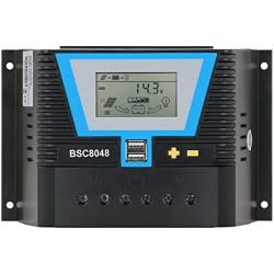 Solar Controller 80A, 12V 24V 36V 48V Auto Dual USB Output Charge Controller Fit for Lithium/Lead-Acid Battery Regulator