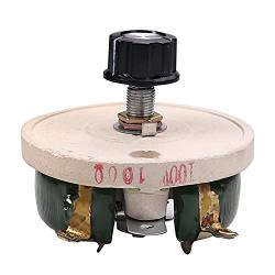 Fielect 100W 100R Ohm Ceramic Wire Wound Potentiometer Linear Rotary Resistor Rheostat with Knob for Industiral Machinery RPM Adjustment