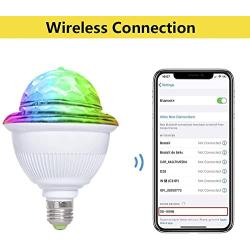 LETOUR Disco Ball Light with Remote Control 9.8Ft E26/E27 Screw Socket Speaker Sound Activated RGB Disco Party Rorate Light Bulb for Party Birthday/Wedding/Pub/Home Use/Xmas/DJ/Dance/KTV