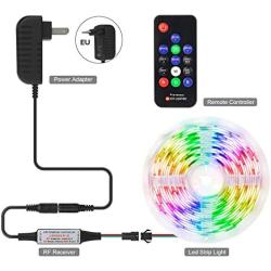 BTF-LIGHTING WS2811 WS2812B 1903 DC5/12V 14keys Wireless RF LED RGB Controller 300 Kinds of Changes Digital Color LED Pixel Strip modules Input Voltage=Ouput Voltage Perfect for DIY Project Black