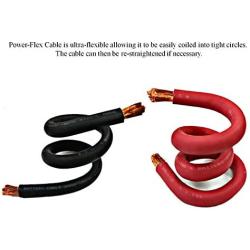 WNI 1/0 Gauge 10 Feet Black 10 Feet Red 1/0 AWG Ultra Flexible Welding Battery Copper Cable Wire - Made In The USA - Car, Inverter, RV, Solar