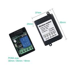 DC 12V 1CH 433Mhz RF Relay Smart Wireless Remote Control Light Switch, 2 Transmitters with 2 Relay Receiver