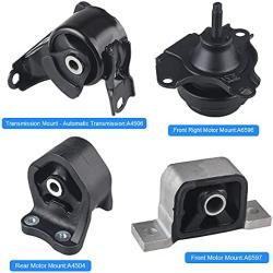 JDMON Compatible with 4Pcs Engine Motor Mount Honda CRV 2.4L L4 2002-2006 (Automatic Transmission) Compatible with A4504 A4506 A6596 A6597