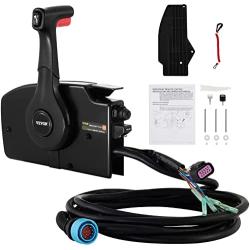 Mophorn Outboard Remote Control Side Mount 881170A13 with 14 Pin Outboard Motor Controls 15 Feet Harness Fit for Mercury Outboard Control