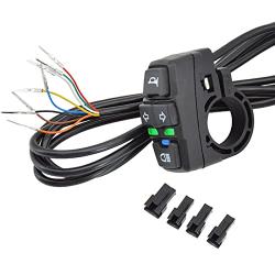 Motorcycle Turn Signal Headlight Horn Switch Motorcycle Head Light Control Switches 48V Waterproof Light Horn Turn Signal ON/Off Switch 7/8 inch Handlebar Switch for Scooter Electric Bike