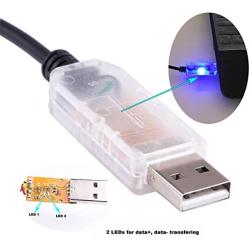 USB RS485 Servo Motor Console Cable for Estun Pronet (6FT, Transparent USB Housing(with 2 led Showing))