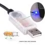USB RS485 Servo Motor Console Cable for Estun Pronet (6FT, Transparent USB Housing(with 2 led Showing))