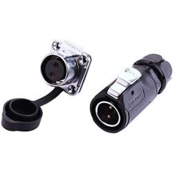 Trolling Motor Plug and Receptacle, Male Plug & Female Panel Mount Socket Waterproof IP67 2Pin Connector 12V 24V 36V 48V Plug for Trolling Motor Marine Boat RV Solar Panel