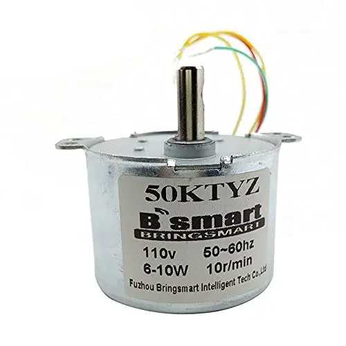 Bringsmart AC Synchronous Motor 50KTYZ 110V 45rpm CW/CCW Gear Motor Slow Speed Reducer Motor Low Noise for Barbecue Motor