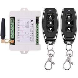 12V - 36V New Custom Wireless Remote Control Switch Secure 2 CH Remote Relay, 433Mhz RF Relay Motor Remote Control Garage Door Remote Opener Transmitter with Receiver