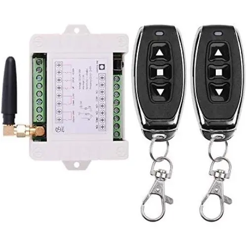 12V - 36V New Custom Wireless Remote Control Switch Secure 2 CH Remote Relay, 433Mhz RF Relay Motor Remote Control Garage Door Remote Opener Transmitter with Receiver