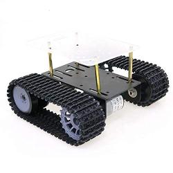 DGJYT 2021 Professional Track Crawler Chassis, Smart RC Robot Tank Car Chassis for Arduino/Raspberry pi Starter Kit, Robotic Platfrom with Acrylic Plate 2 Layers for Steam Eduaction