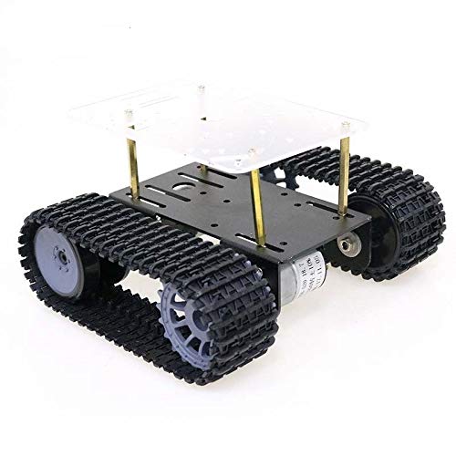 DGJYT 2021 Professional Track Crawler Chassis, Smart RC Robot Tank Car Chassis for Arduino/Raspberry pi Starter Kit, Robotic Platfrom with Acrylic Plate 2 Layers for Steam Eduaction