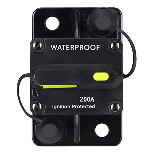 200 Amp Circuit Breaker,with Manual Reset,12V-48V DC, for Car Marine Trolling Motors Boat ATV Manual Power Protect and Automotive Marine Boat Audio System Protection