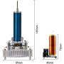 Music Tesla Coil, Amazing Desktop Ornament,Lightning Maker Impressive Ideal Science and Technology Physics Gift,and 2 DIY Small Tesla Coil Kit (Blue-Silver)