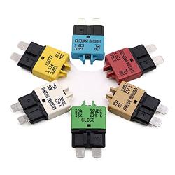 Gloaso Manual Reset Fuses Circuit Breaker Low Profile ATC Fuse Breakers E39 5A 10A 15A 20A 25A 30A for 12V 24V DC Car Boat RV Solar