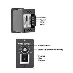 DC12V-60V/20A Motor Speed Controller, DC Motor Speed Controller, Forward/Reverse Electric Motor Speed Regulator, Suitable for DC Brush Motor.