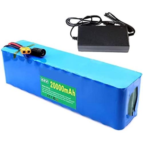 Jieoto 48V 20000mAh 13S 6P E-Bike Battery Lithium-Ion Electric Wheelchairs Battery Waterproof PVC Battery Pack Fits for 200W-750W Electric Bicycle Motor w/BMS + Charger