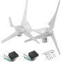 Dyna-Living Bundle 400W 12V Wind Turbine Generator & White 3 Blades 400W 24V Wind Turbine Motor with Charge Controller for Home Marine Industrial Energy (Not Included Mast)