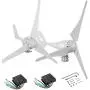 Dyna-Living Bundle 400W 12V Wind Turbine Generator & White 3 Blades 400W 24V Wind Turbine Motor with Charge Controller for Home Marine Industrial Energy (Not Included Mast)