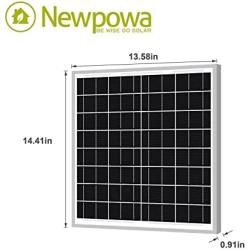 Newpowa 20W Watts 12V Mono Solar Panel Waterproof Off Grid Kit-20W Solar Panel+10A PWM Charge Controller(Come with Cable and Connectors)+Battery Cable for RV Marine Car Motorcycle Battery Charge