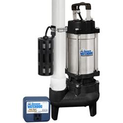 THE BASEMENT WATCHDOG Model BWSS100 1 HP 6,540 GPH at 0 ft. and 4,400 GPH at 10 ft. Cast Iron / Stainless Steel Submersible Sump Pump with Caged Dual Micro Reed Float Switch
