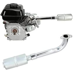 YOXUFA Upgraded Exhaust Header Pipe Muffler Kit for Non Hemi Predator 212cc GX160 GX200 Coleman KT196 Baja Warrior MB200 196cc 6.5hp Hammerhead 80T Mini Bike Go Kart Small Engine Performance Parts
