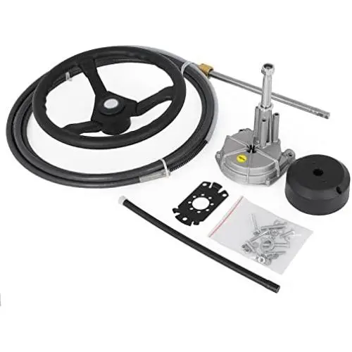 Câble de direction pour bateau Bestauto, 12 pieds, kit de direction rotative mécanique avec roue de 33 cm pour système de direction de bateau. Câble de direction pour bateau Bestauto, 12 pieds, kit de direction rotative mécanique avec roue de 33 cm pour système de direction de bateau.