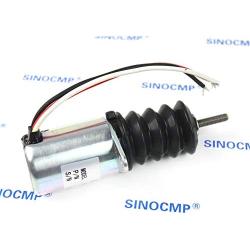 AM124379 Fuel Shut-off Solenoid - SINOCMP Shutdown Solenoid Valve for John Deere 415 455 F915 F925 F935 Front Mower Excavator Parts, 3 Month Warranty