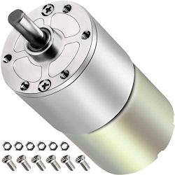 PLUMIA DC 12V 150RPM Gear Motor Centric Output Shaft 37mm Diameter Gearbox High Torque Electric Micro Speed Reduction Geared Motor