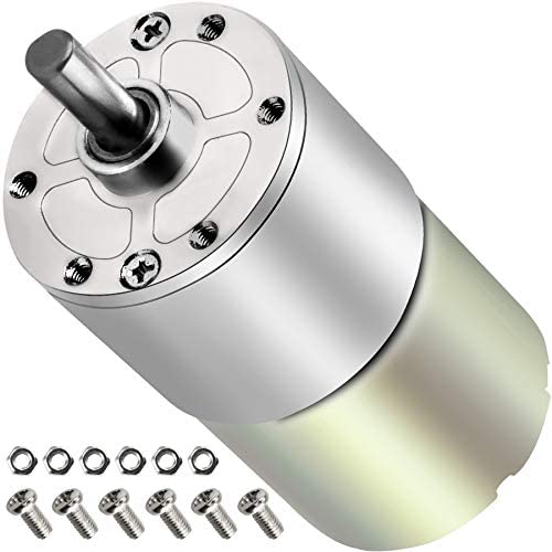 PLUMIA DC 12V 150RPM Gear Motor Centric Output Shaft 37mm Diameter Gearbox High Torque Electric Micro Speed Reduction Geared Motor