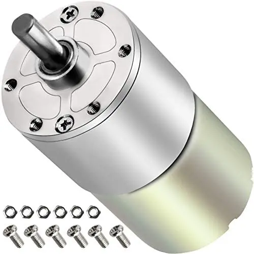 PLUMIA DC 12V 150RPM Gear Motor Centric Output Shaft 37mm Diameter Gearbox High Torque Electric Micro Speed Reduction Geared Motor