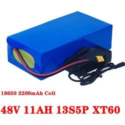 Jieoto 48V Lithium-ion Electric Bike Battery 8.8AH 11AH 13.2AH 15.4AH 17.6AH 19.8AH 22AH Large Capacity Lithium Battery Fit for 1000W 750W 500W 350W 250W 200W E-Bike Motor