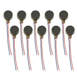 RuiLing 10-Pack 1034 Micro Flat Vibration Motors 12000Rpm 3V Voltage Mini Thick Coin Vibrating Motor for Cell Phone Tablet Household Appliances 10x3.4mm