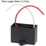 uxcell Ceiling Fan Capacitor CBB61 10uF 450V AC 2 Wires Metallized Polypropylene Film Capacitor 51x35x25mm for Electric Fan Pump Motor Generator 3Pcs