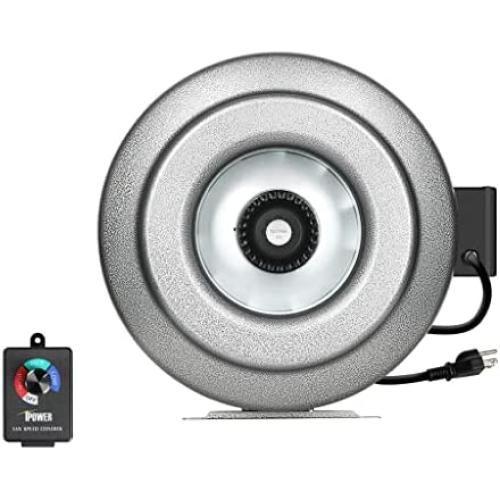 iPower GLFANXINLCTR12 12 Inch 1060 CFM Duct Inline HVAC Exhaust Blower Ventilation Fan with Variable Speed Controller, 12