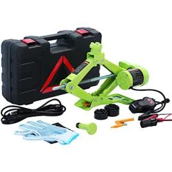 Simtamy Electric Car Jack 3 Ton(6,600lb) 12V Scissor Jack, Portable Emergency Car Lift Tire Change Kit