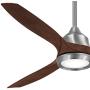 Minka-Aire F749L-BN Skyhawk 60 Inch LED Ceiling Fan with Carved Wood Blades, Integrated LED Light and DC Motor in Brushed Nickel Finish