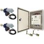 UYGALAXY Top Roll Up Motor System, 2 Pack Electric Greenhouse Film Roll Up Motors + Transformer Timer Controller Joint Box(AC110V to DC 24V) for Roof Greenhouses Ventilation, Automatic Venting Kit