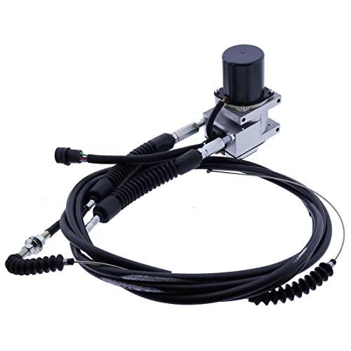 FridayParts Throttle Motor 7Y-3913 7Y-5461 with 2Pcs Throttle Cables Competiable with Caterpillar CAT Excavator 320 325 L 325 LN 325-A 325-A L 325-A LN
