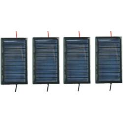 AMX3d AMX Solar 5V 30mA 53X30mm Micro Mini Power Solar Cells for Solar Panels with Wires- DIY Projects - Toys - Solar Charge 3.6v Batteries 4 Pcs